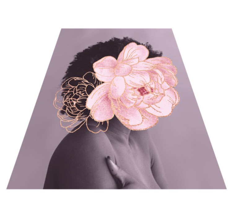 Graciös botanisk silhuett Vinylmatta Vardagsrum - Tenstickers