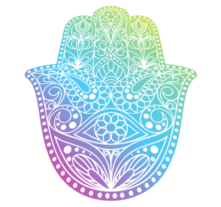 Fatimas gradienthand Vinylmatta Mandala - Tenstickers
