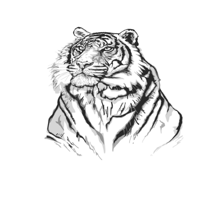 Vit tiger ansikte djur vinyl matta - Tenstickers