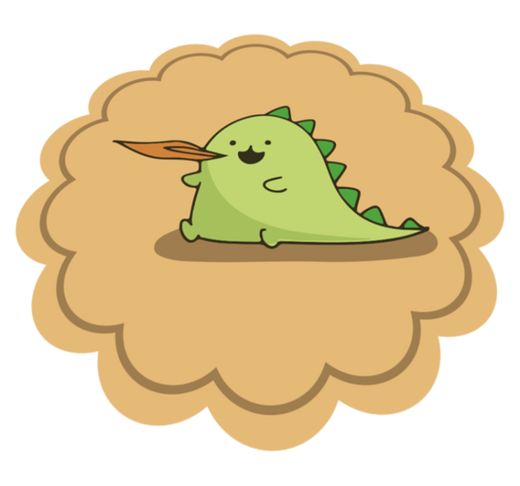 Dinosaurie tecknade sitter andas eld matta - Tenstickers