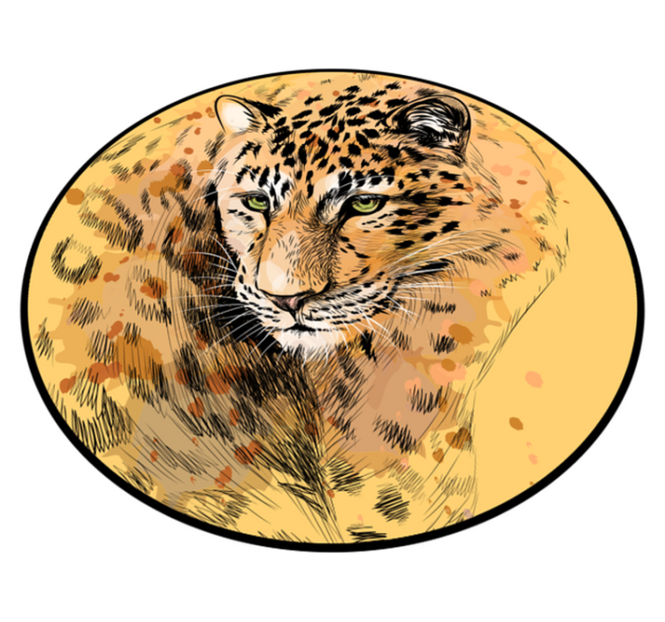 Leopardformad djurmynt av vinyl - Tenstickers