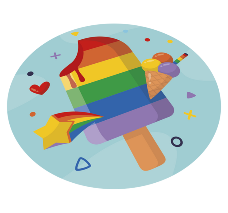 Ice lollies regnbåge modern vinyl matta - Tenstickers