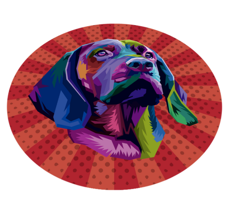 Hund pop art djur vinyl matta - Tenstickers