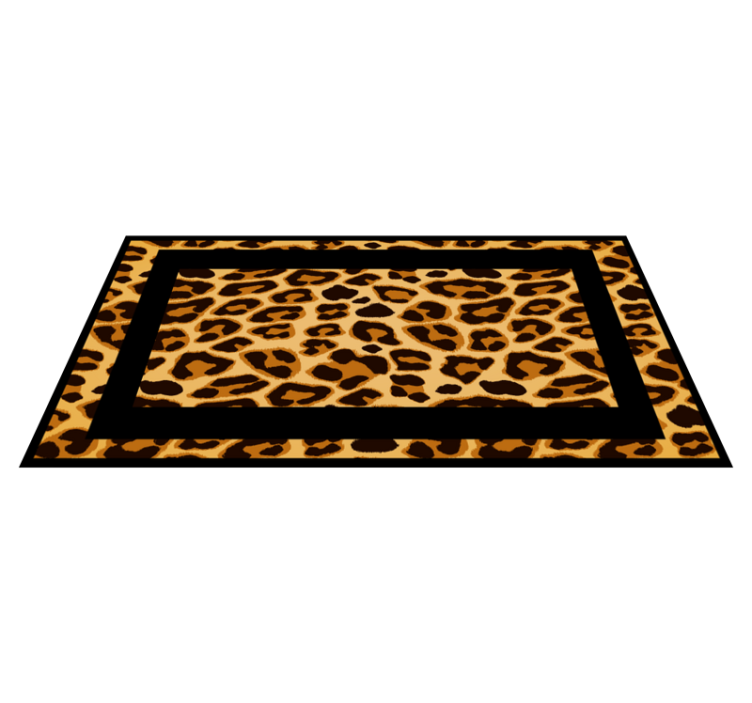 Rektangel leopard hud djur tryck vinyl matta - Tenstickers