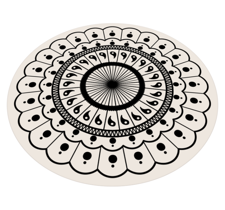 Cirkulär matta för boho mandala sovrum - Tenstickers