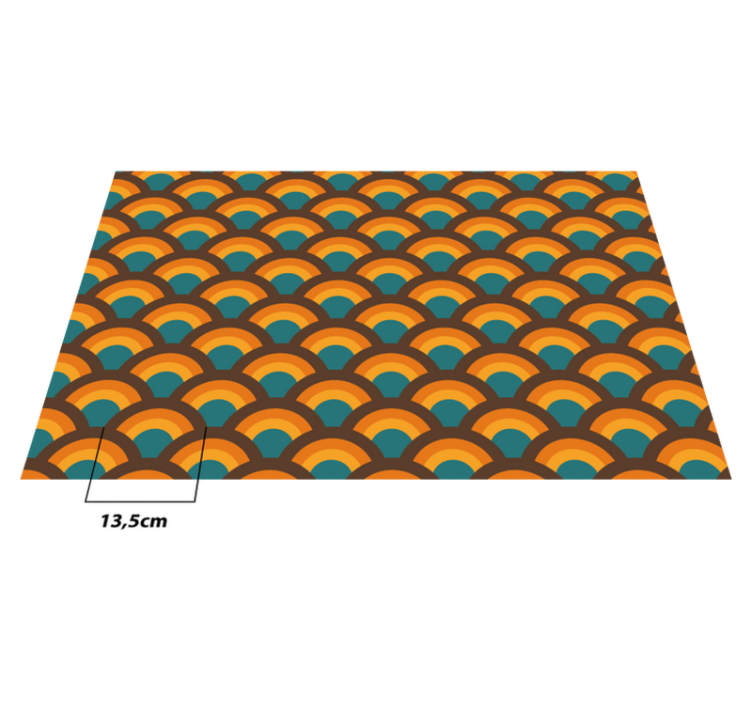 Retro kurvmönster Vinylmatta Vardagsrum - Tenstickers