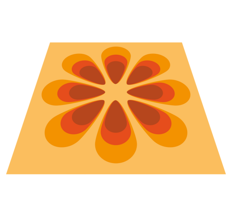 Retro blommig form Vinylmatta Vardagsrum - Tenstickers