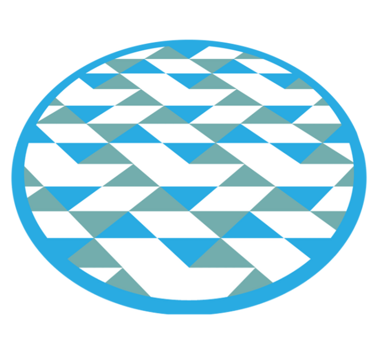 Blå och gröna element Vinylmatta geometrisk - Tenstickers