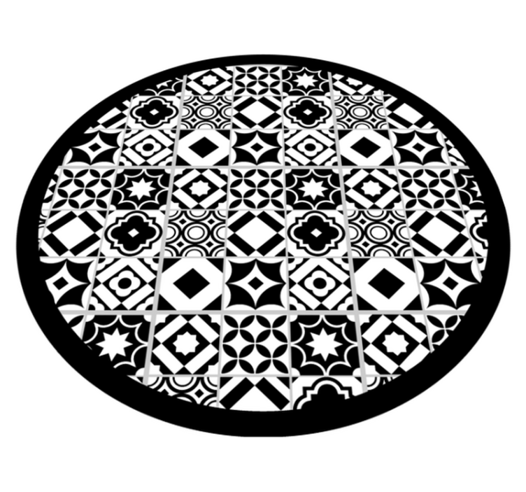 Vinylmatta mosaik monokromt mönster - Tenstickers