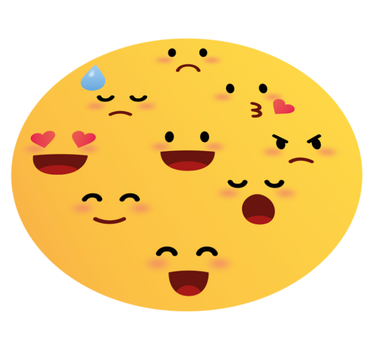 Emojis-kollage Vinylmatta Ungdom - Tenstickers