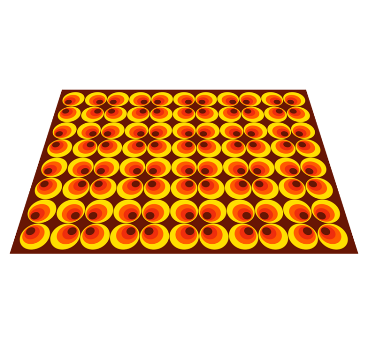 70-tals pop orange cirklar vintage matta - Tenstickers