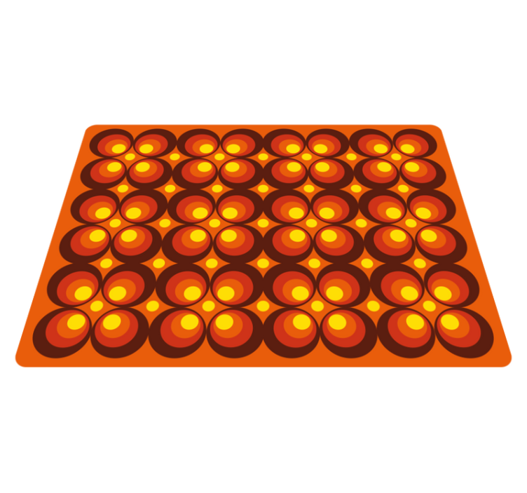 70-tal popgula cirklar vintage matta - Tenstickers