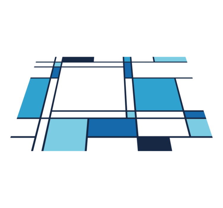 Nordisk stil blå rutor nordisk vinylmatta - Tenstickers