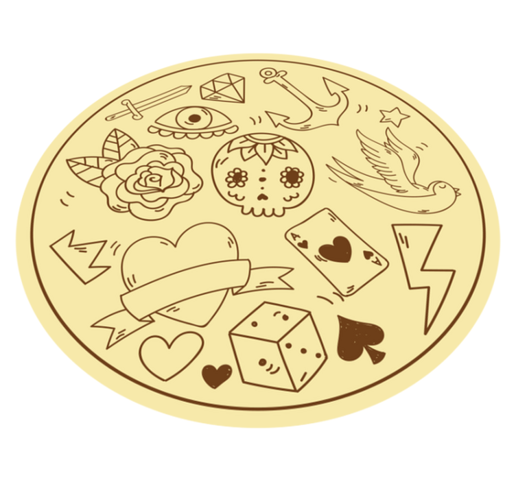 Tatueringssymboler Vinylmatta Ungdom - Tenstickers