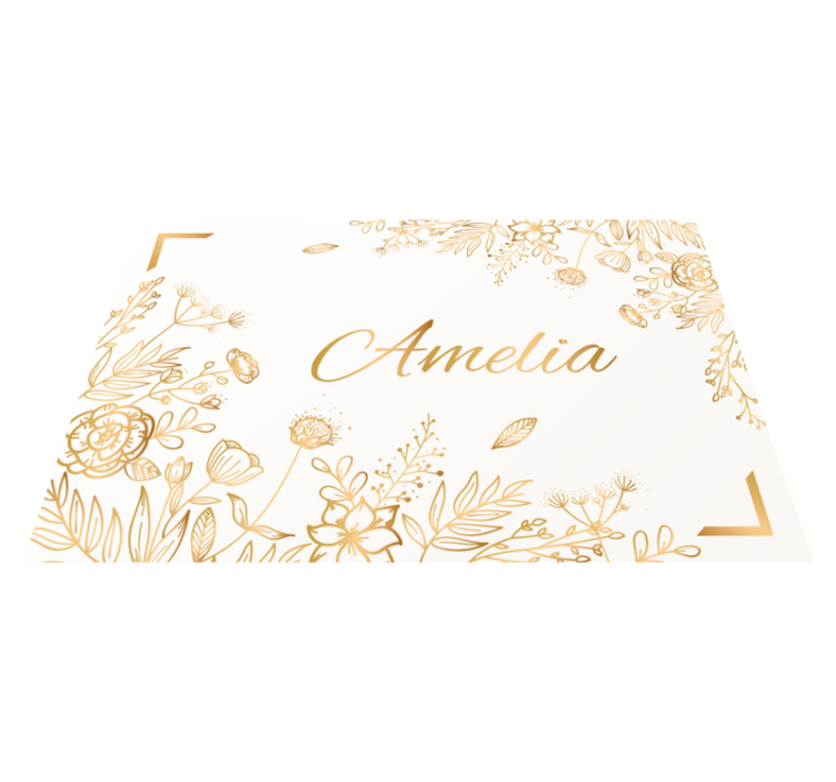 Blommigt personligt välkomnande Vinylmatta namn - Tenstickers