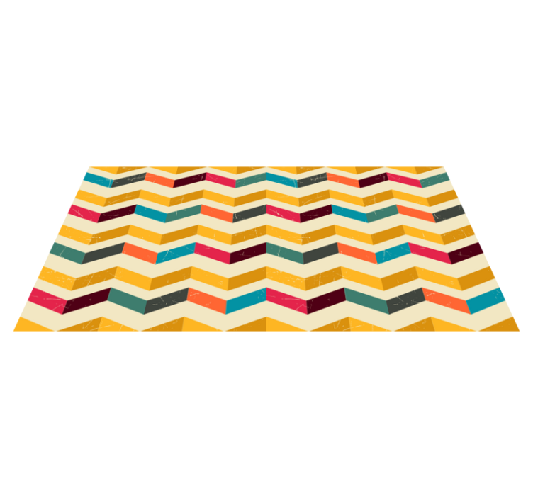 Chevron färg burst Vinylmatta geometrisk - Tenstickers