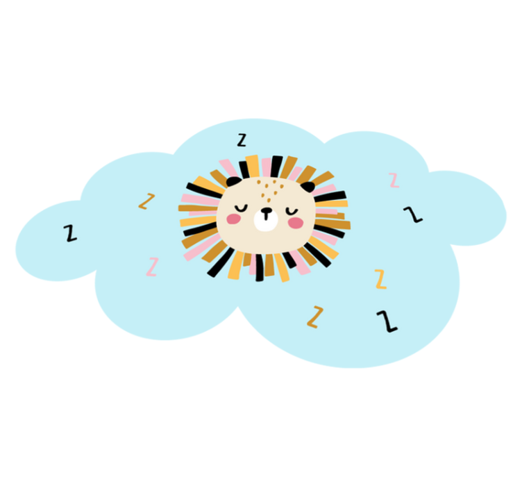 Sömnigt lejonmoln Vinylmatta Barn - Tenstickers