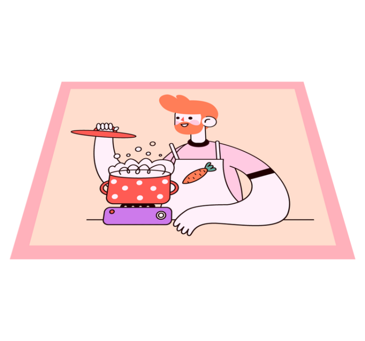 Rödhårig man som lagar mat Vinylmatta Kök - Tenstickers