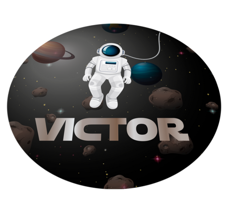 Universumastronaut med namn Andra Vinylmattor - Tenstickers