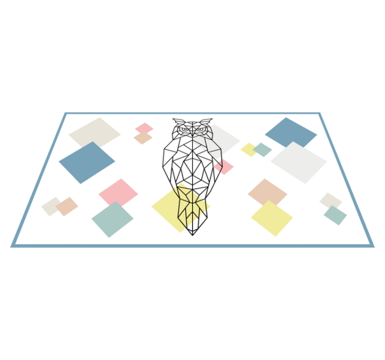 Origami uggla form Vinylmatta modern - Tenstickers