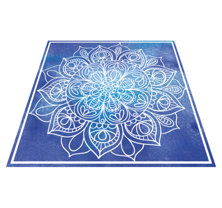 Utarbetat blommotiv Vinylmatta Mandala - Tenstickers