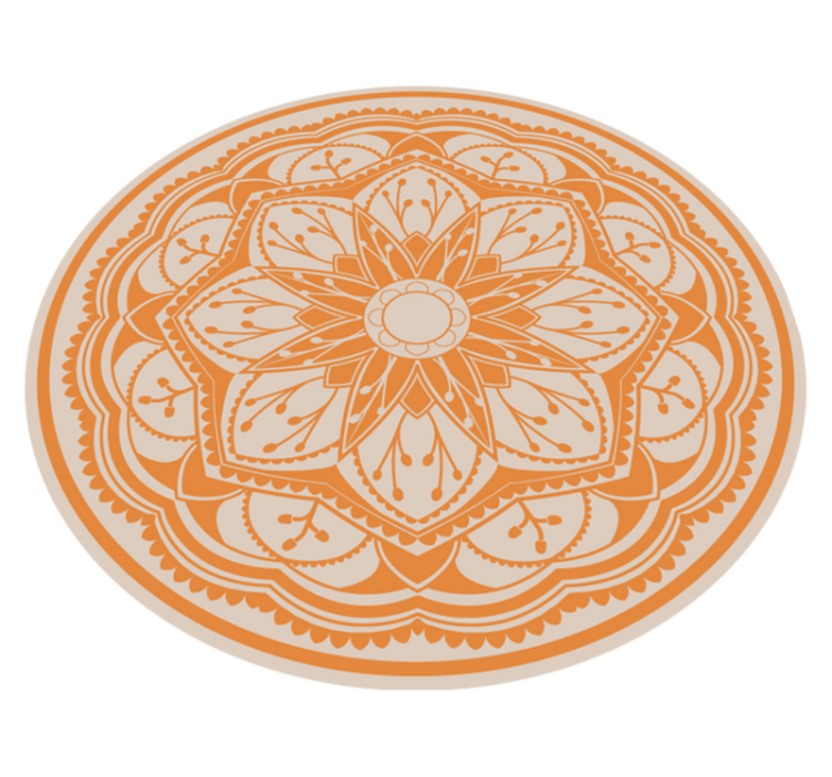 Elegant runt motiv Vinylmatta Mandala - Tenstickers