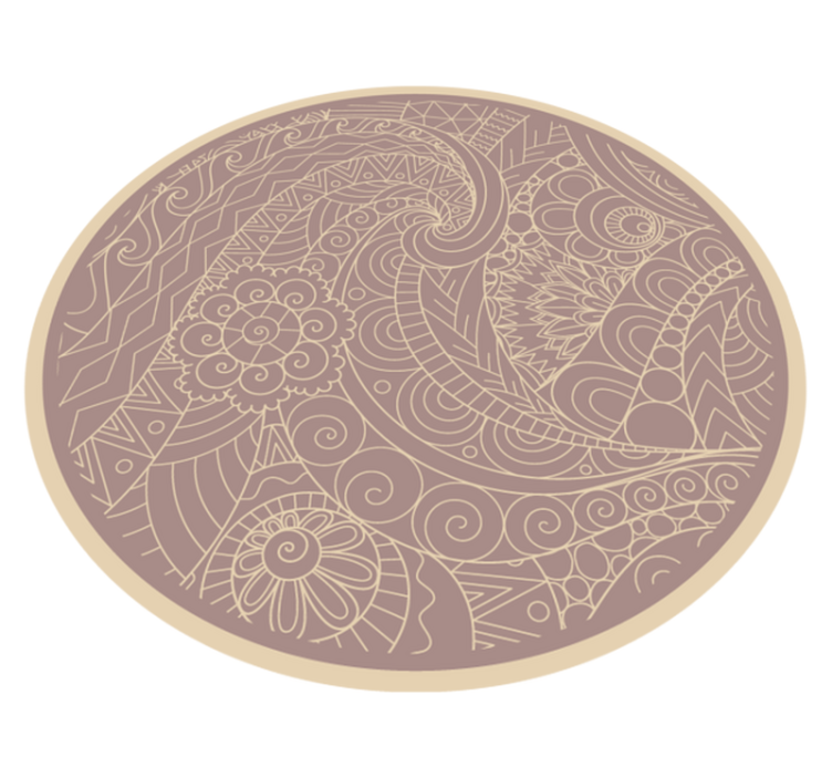 Intrikat cirkulärt motiv Vinylmatta Mandala - Tenstickers