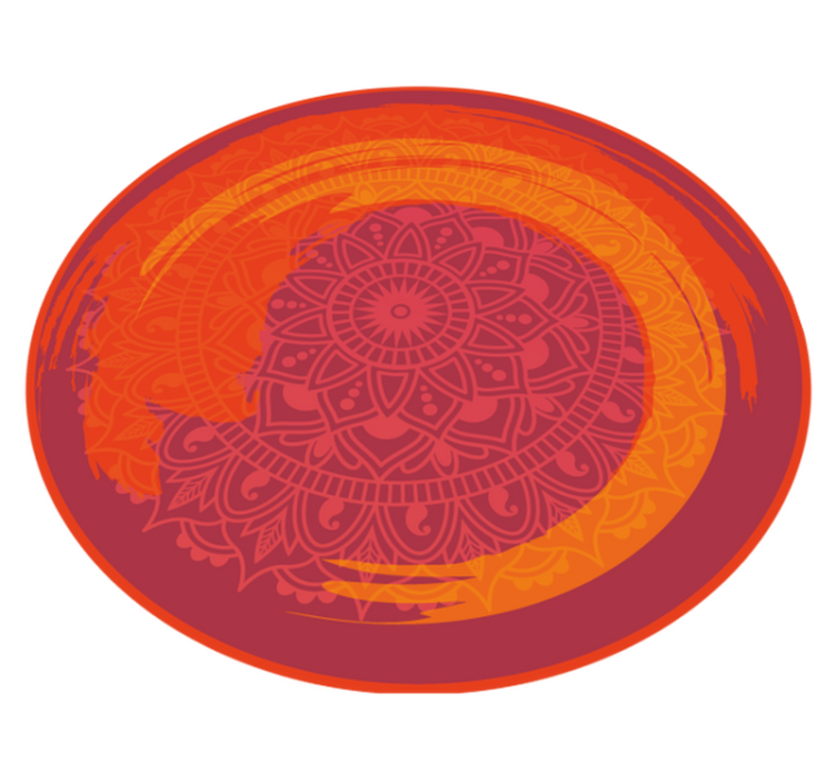 Orange brinnande mandala vinylmatta - Tenstickers