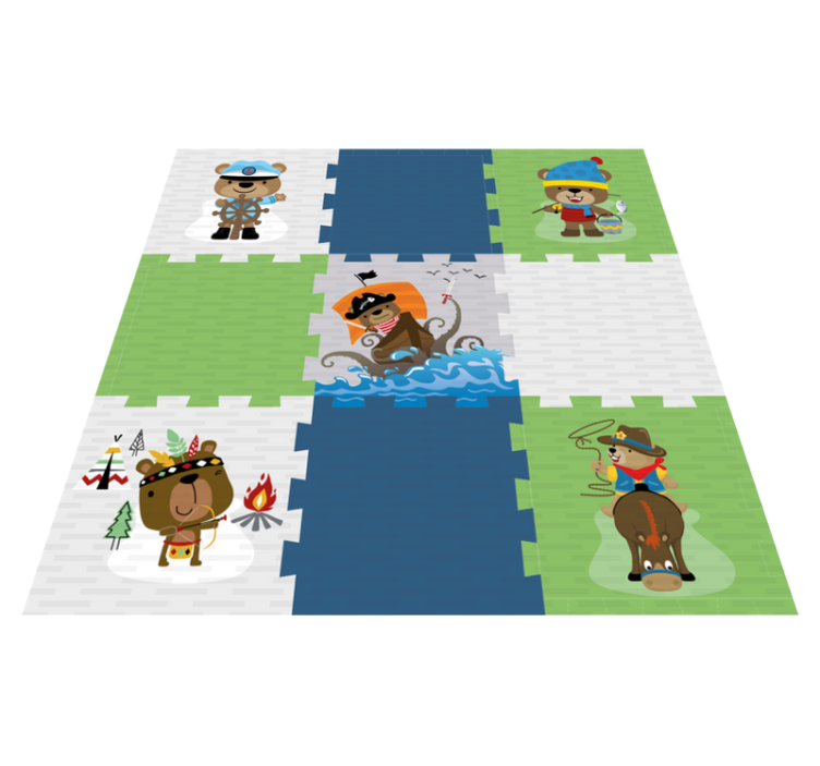 Söt björnäventyr Andra Vinylmattor - Tenstickers