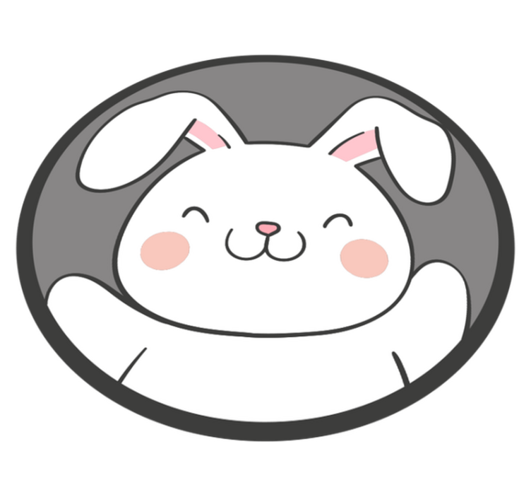 Vit kanindesign Vinylmatta Barn - Tenstickers