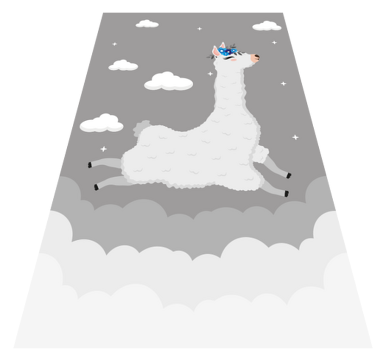 Livlig lama-fantasi Vinylmatta Barn - Tenstickers