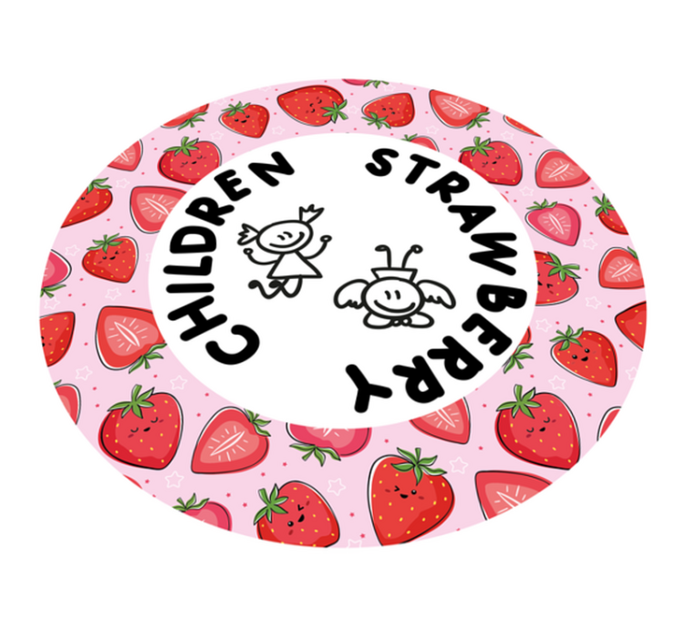 Jordgubbar och barn Vinylmatta Kök - Tenstickers