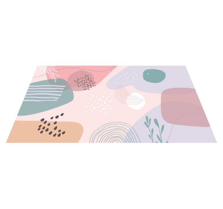 Abstrakta mjuka former Vinylmatta modern - Tenstickers