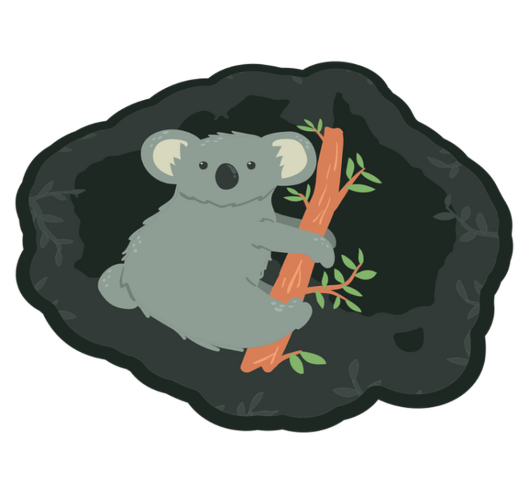 Koala kyla på en kvist djur matta - Tenstickers