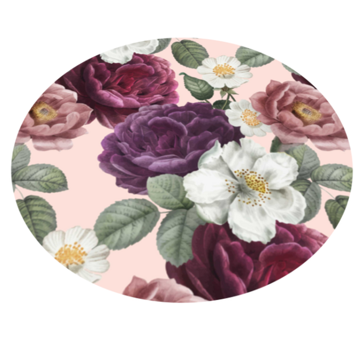 Vinylmatta blommor och växter elegant blomsterarrangemang - Tenstickers