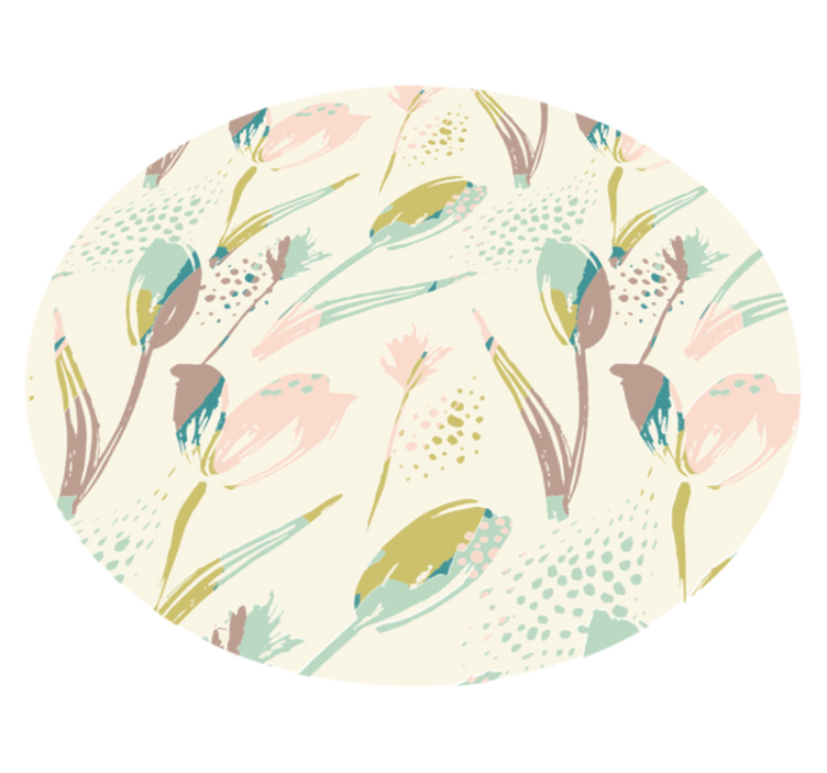 Tulpanmönster blommig vinylmatta - Tenstickers