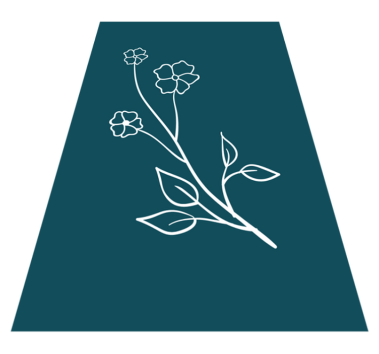 Ritade blommor och blad blommamatta - Tenstickers