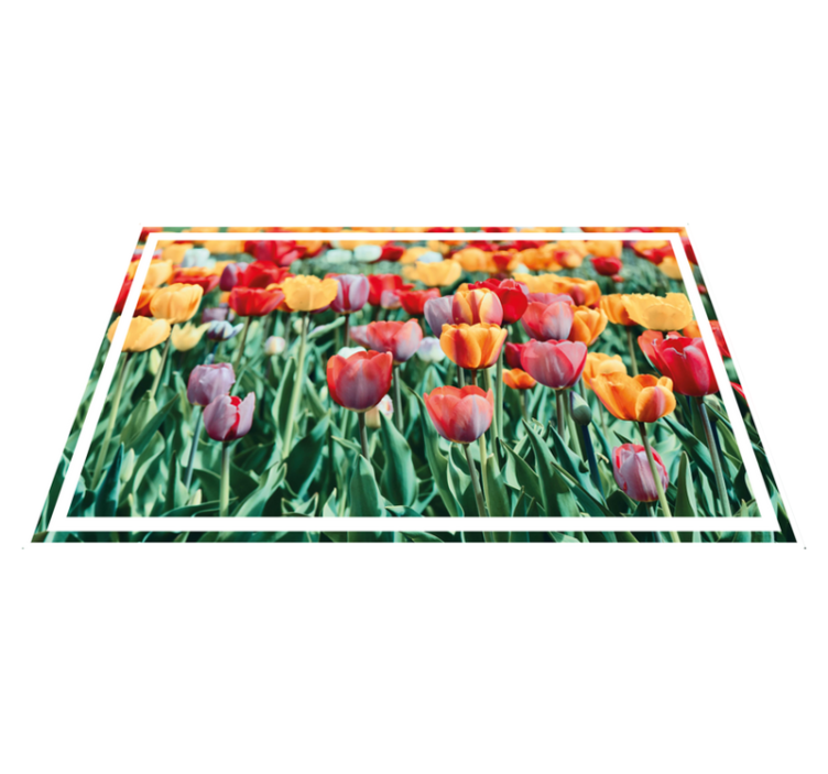 Tulpanfält med wind mil blommig matta - Tenstickers