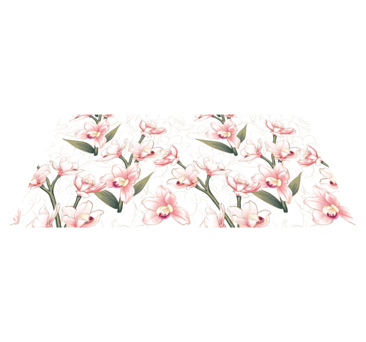 Delikat blommönster Vinylmatta blommor och växter - Tenstickers