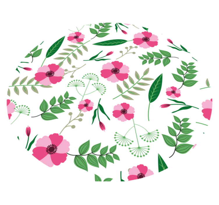 Cool rosa rosor blommig matta - Tenstickers
