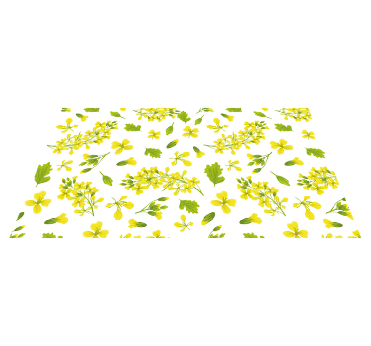 Gula blommor mönster blommamatta - Tenstickers