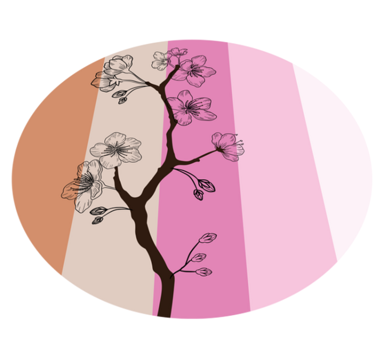 Körsbärsblommande elegans Vinylmatta blommor och växter - Tenstickers