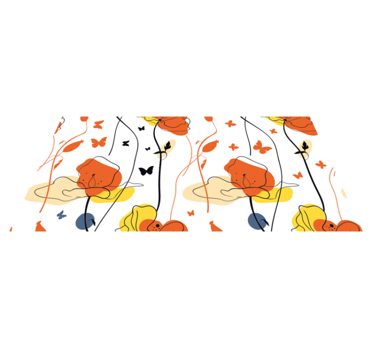 Vinylmatta blommor och växter med fjärilar mönster - Tenstickers