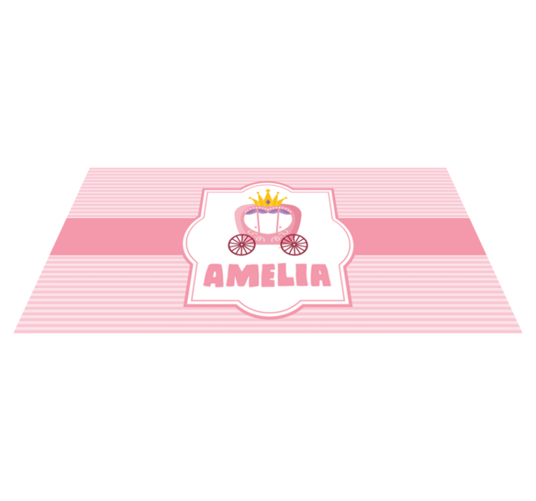 Princess float med namn barn vinyl matta - Tenstickers