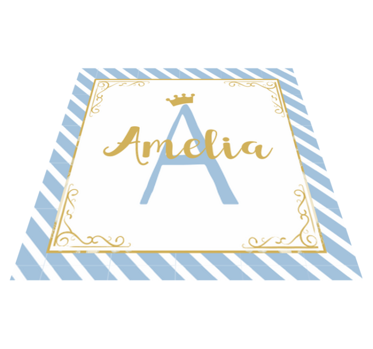 Vinylmatta med namn initialstil - Tenstickers