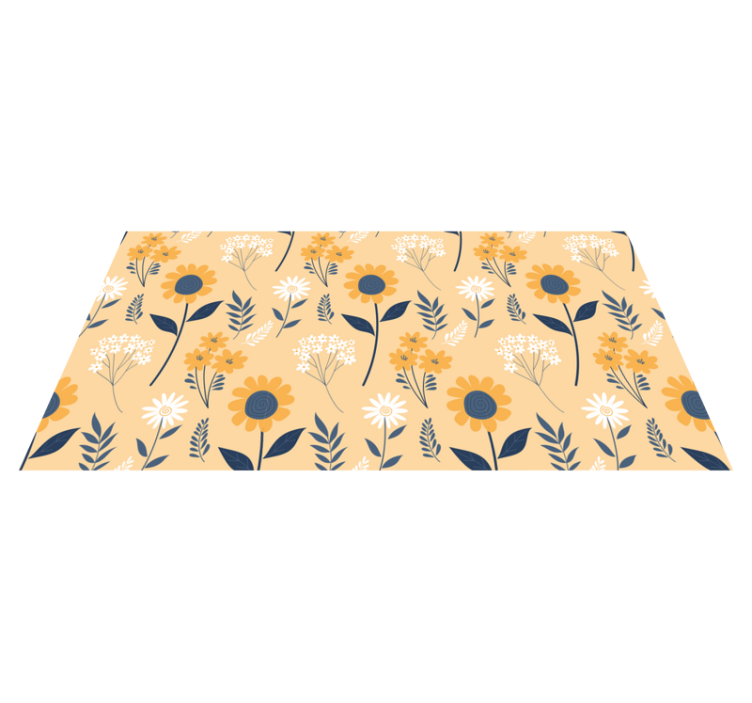 Vinylmatta blommor och växter glädjande botanisk arrangemang - Tenstickers