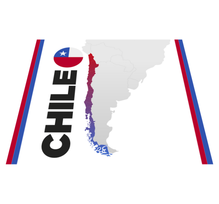 Chile-karta Vinylmatta Världskarta - Tenstickers