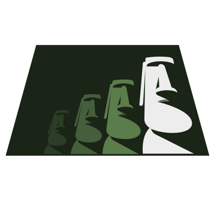 Moai-statyer kontur Vinylmatta Vardagsrum - Tenstickers