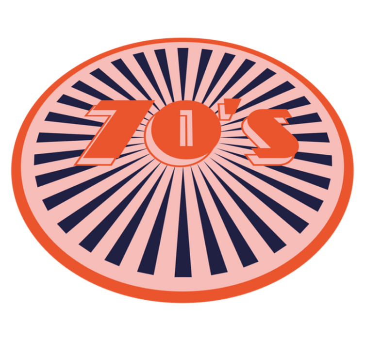 70-talet text i virvel vintage matta - Tenstickers