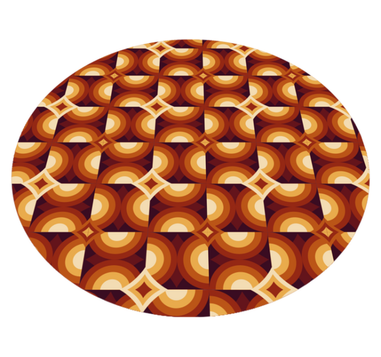 Geometriska retro cirkulerar vintage matta - Tenstickers
